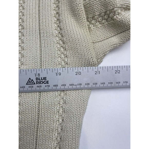 LL Bean Cable Knit 100% Cotton Pullover Sweater Womens Small Made in Scotland - Picture 7 of 12
